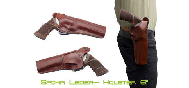 Spohr Holster Premium Revolver L562 / 28-Serie bis 6 Zoll Lederholster