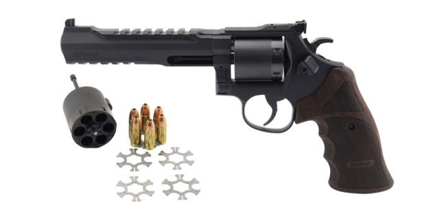 Spohr Revolver L562 Tactical Division .357 Magnum schwarz mit Wechselwalze 9mm Para exchange cylinder