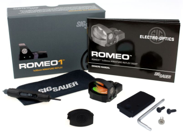 Sig Sauer Romeo1 Leuchtpunktvisier mit Adapterplatte schwarz