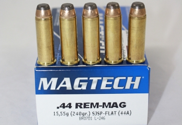 Magtech Zentralfeuerpatrone .44 Magnum Teilmantel Flachkopf 15,55 Gramm