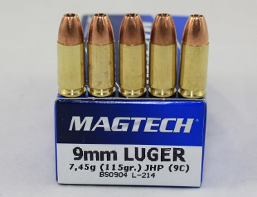 Magtech Pistolenpatrone 9mm Luger Vollmantel hollow point 7,45 Gramm