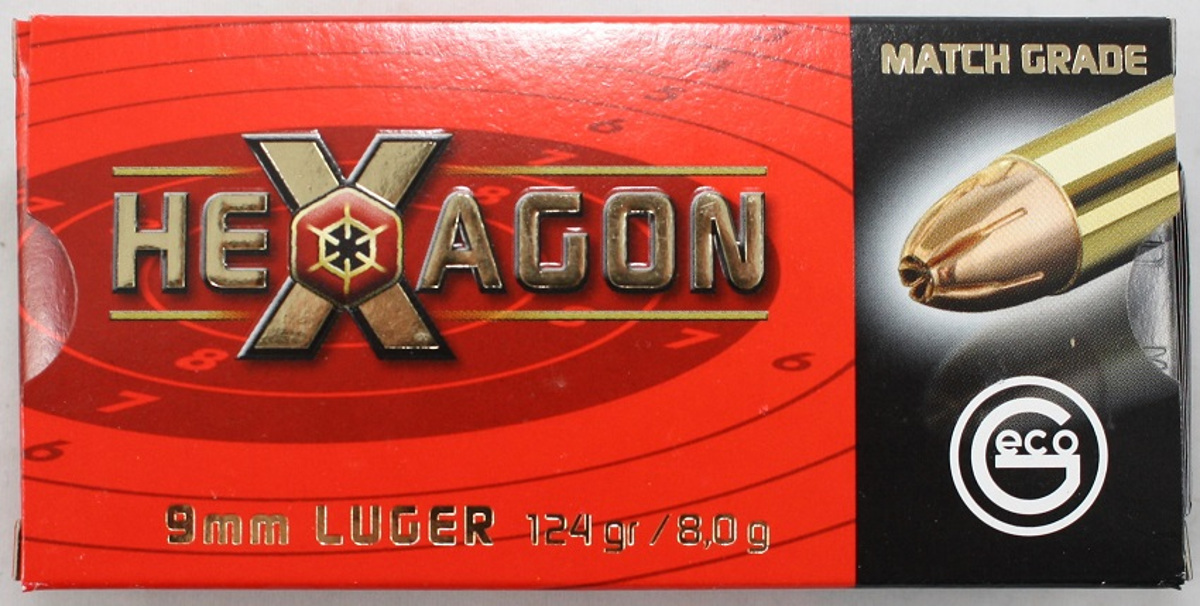 Geco 9mm Luger Hexagon SX 124gr.